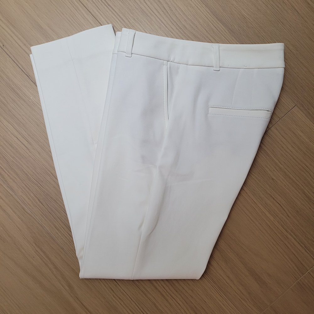 White House Black Market Women's White Straight Leg Pants